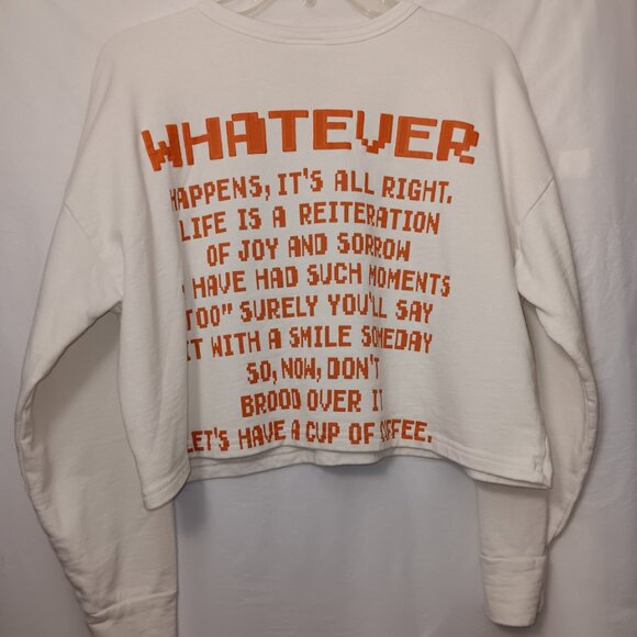 MOUSSY CROPPED SWEATSHIRT " WHATEVE HAPPENS IT'S ALL RIGHT " - Picture 9 of 14